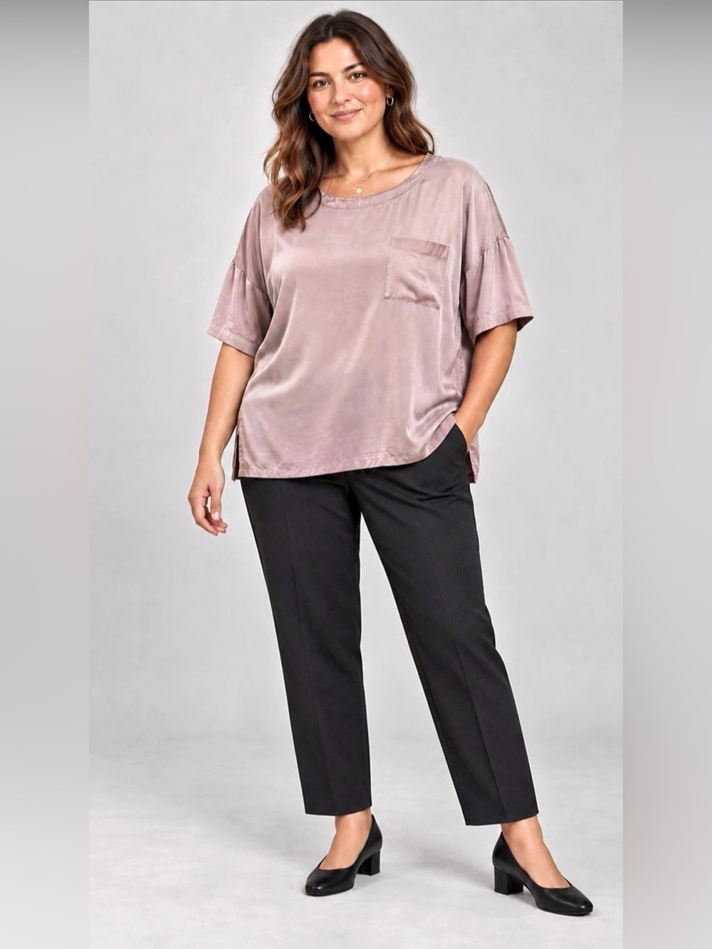 Haven Well Within Silk Short Sleeve Top in Pink Size XL